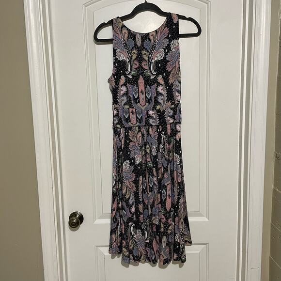 Maeve by Anthropologie Leslie Paisley Midi Dress Medium Faux Wrap Floral Boho - Picture 2 of 8